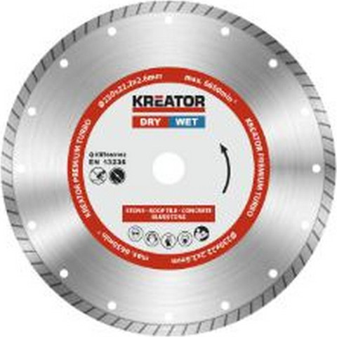 דיסק יהלום טורבו לאבן, בטון, רעפים ושיש ''9 רטוב/יבש    KRT083102